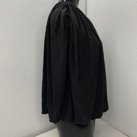 NEW MASSIMO DUTTI Women's Top Size S Balloon Effect Sleeveless Round Neck iBlack - Picture 4 of 6